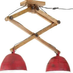 vidaXL Plafondlamp 25 W E27 29x18x85 cm verweerd rood