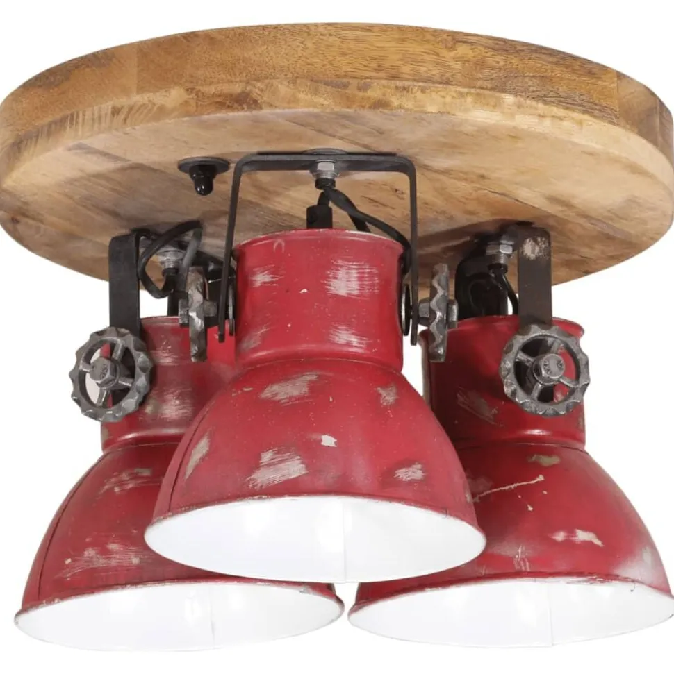 vidaXL Plafondlamp 25 W E27 35x35x25 cm verweerd rood