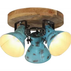 vidaXL Plafondlamp 25 W E27 35x35x25 cm verweerd blauw