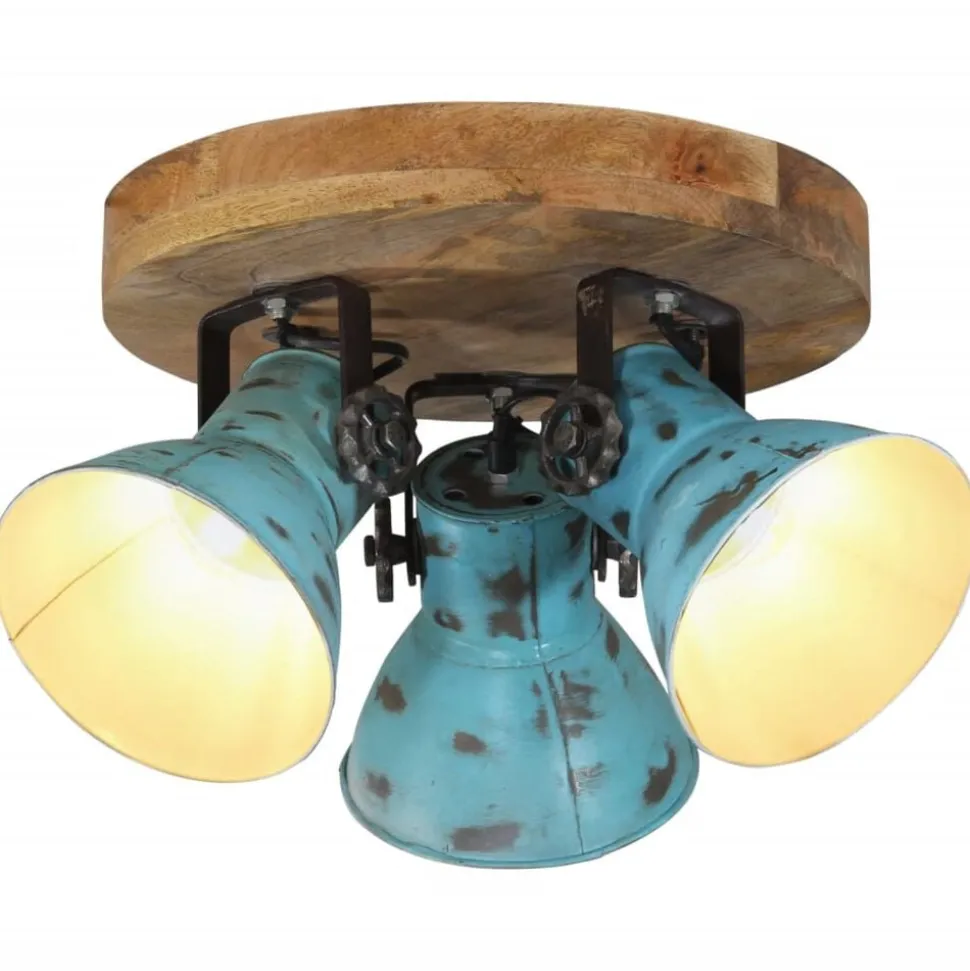 vidaXL Plafondlamp 25 W E27 35x35x25 cm verweerd blauw