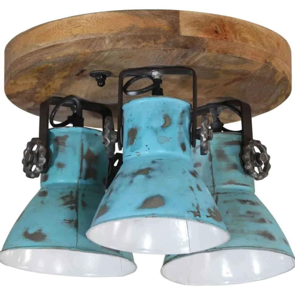 vidaXL Plafondlamp 25 W E27 35x35x25 cm verweerd blauw