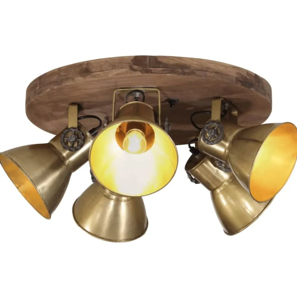 vidaXL Plafondlamp 25 W E27 50x50x25 cm antiek messingkleurig