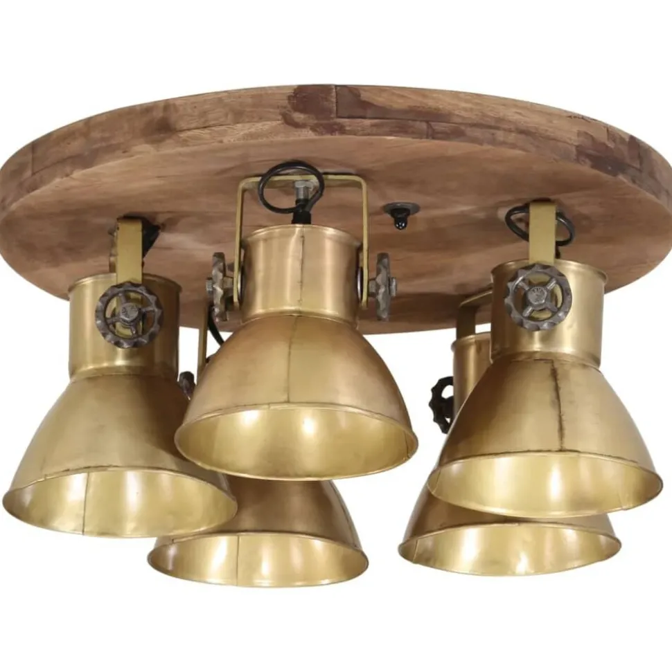 vidaXL Plafondlamp 25 W E27 50x50x25 cm antiek messingkleurig
