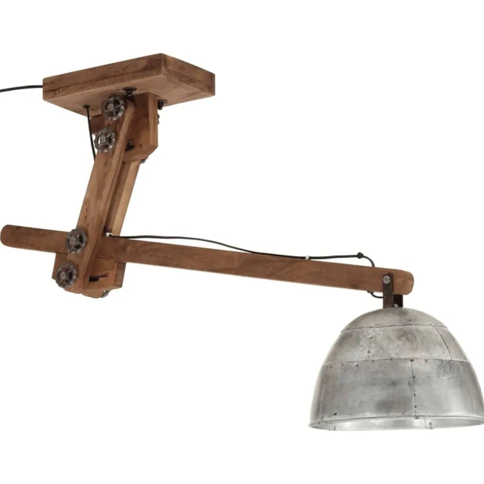vidaXL Plafondlamp 25 W E27 105x30x65-108 cm vintage zilverkleurig