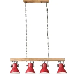 vidaXL Plafondlamp 25 W E27 90x24x111 cm verweerd rood