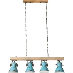 vidaXL Plafondlamp 25 W E27 90x24x111 cm verweerd blauw