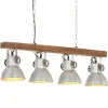 vidaXL Plafondlamp industrieel E27 mangohout zilverkleurig