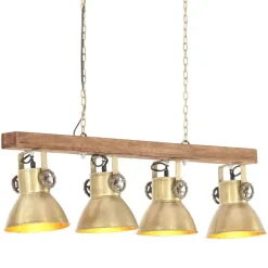 vidaXL Plafondlamp industrieel E27 mangohout messingkleurig