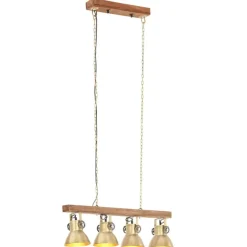 vidaXL Plafondlamp industrieel E27 mangohout messingkleurig