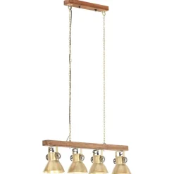 vidaXL Plafondlamp industrieel E27 mangohout messingkleurig