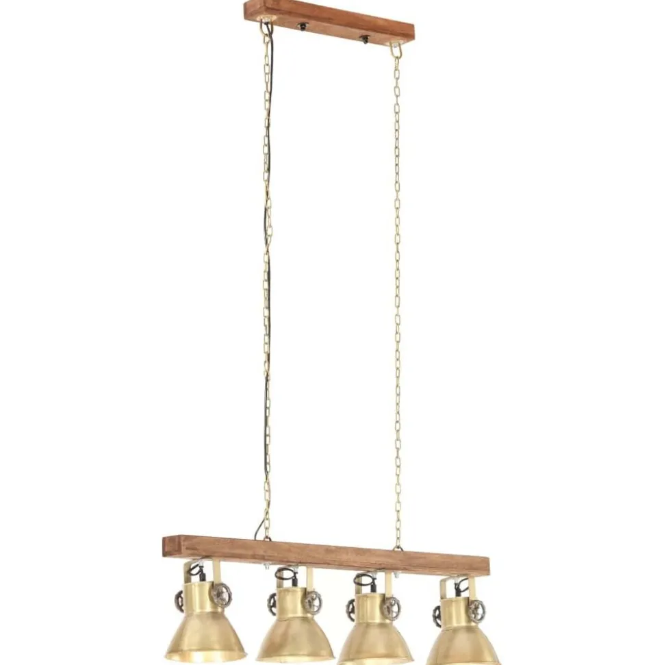 vidaXL Plafondlamp industrieel E27 mangohout messingkleurig