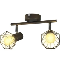 vidaXL Plafondlamp met 2 LED's industriële stijl zwart