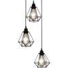 vidaXL Plafondlamp met diamantvorm 3xE27 zwart