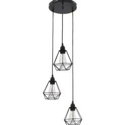 vidaXL Plafondlamp met diamantvorm 3xE27 zwart