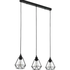 vidaXL Plafondlamp met diamantvormig 3xE27 zwart