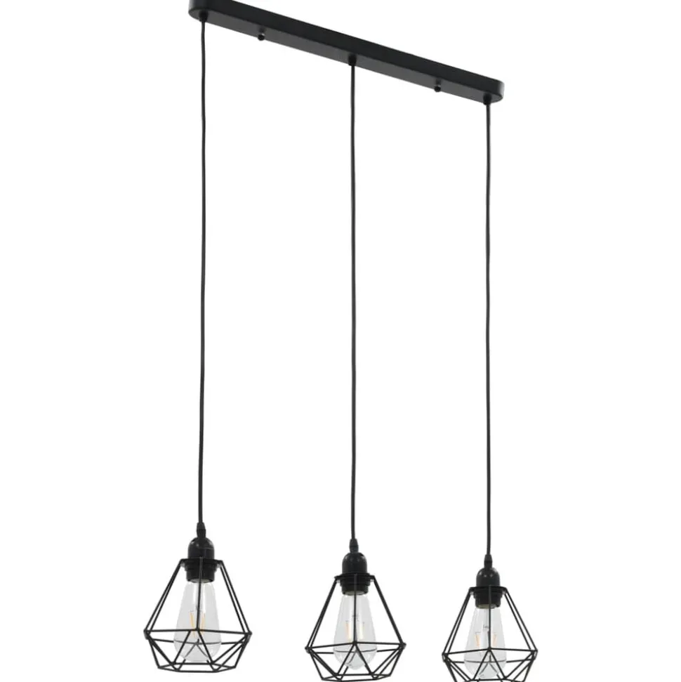 vidaXL Plafondlamp met diamantvormig 3xE27 zwart