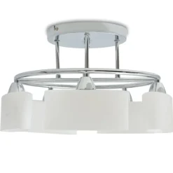 vidaXL Plafondlamp met ellipsvormige glazen kappen 5xE14 200W