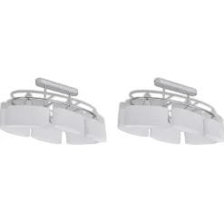 vidaXL Plafondlamp met ellipsvormige glazen kappen 2 st E14