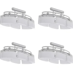 vidaXL Plafondlamp met ellipsvormige glazen kappen 4 st E14