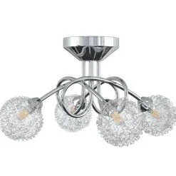 vidaXL Plafondlamp met gaasdraad kappen voor 4 x G9 LED
