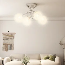 vidaXL Plafondlamp met gaasdraad kappen voor 4 x G9 LED