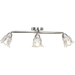 vidaXL Plafondlamp met glazen tulpvormige kappen 3xE14 transparant