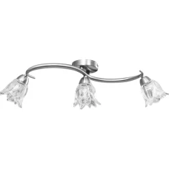 vidaXL Plafondlamp met glazen tulpvormige kappen 3xE14 transparant