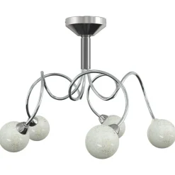 vidaXL Plafondlamp met glasbollen rond 5xG9