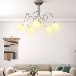 vidaXL Plafondlamp met glasbollen rond 5xG9