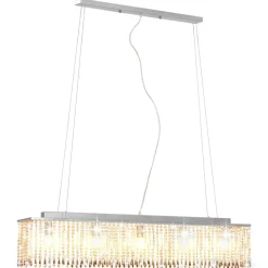 vidaXL Plafondlamp met kristallen kralen 104 cm zilverkleurig