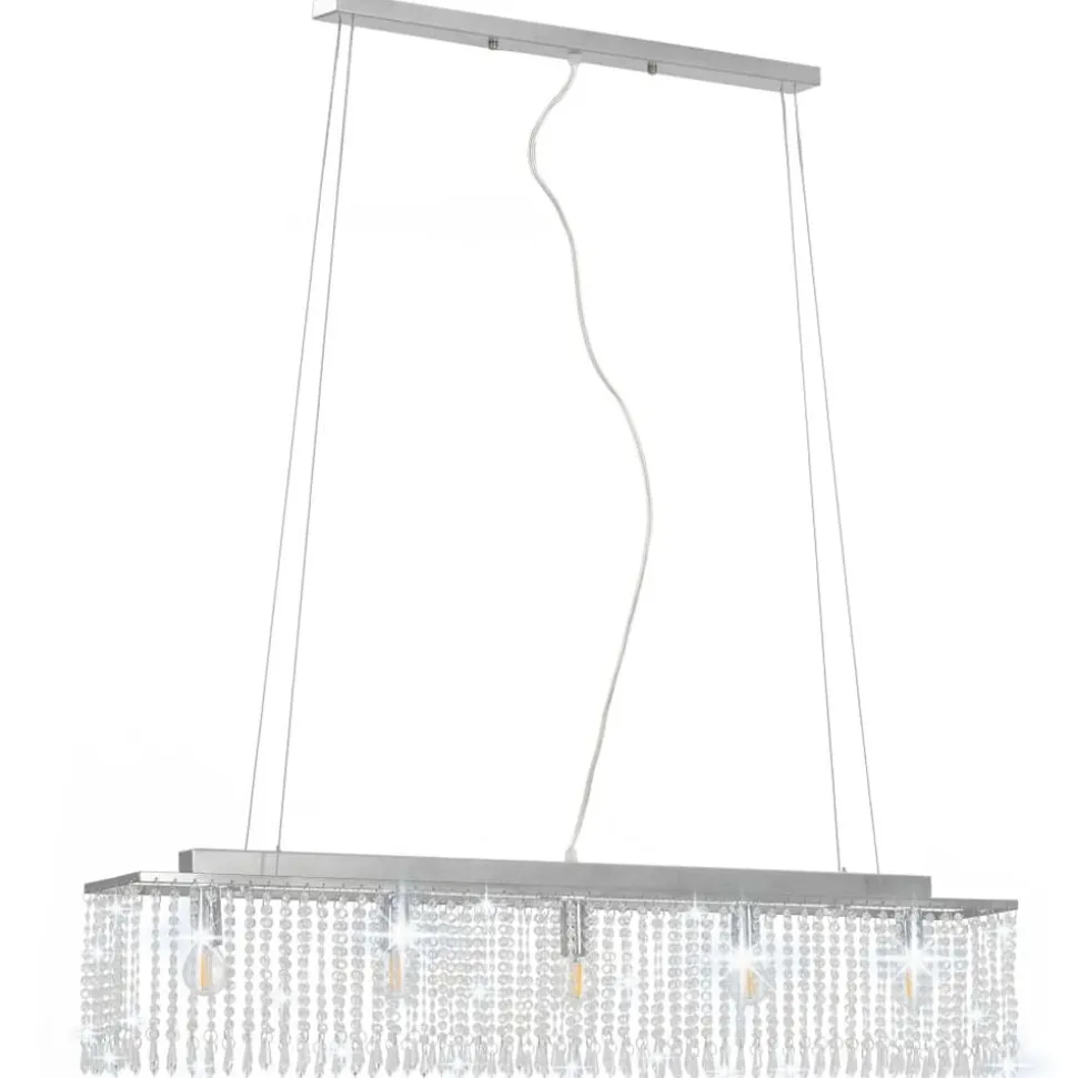 vidaXL Plafondlamp met kristallen kralen 104 cm zilverkleurig