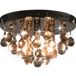 vidaXL Plafondlamp met smoky kralen rond G9 zwart