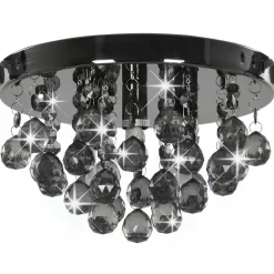 vidaXL Plafondlamp met smoky kralen rond G9 zwart