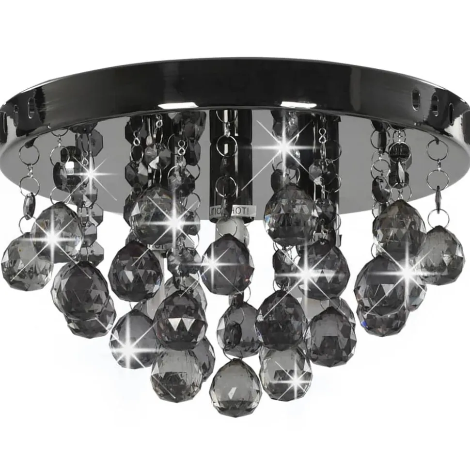vidaXL Plafondlamp met smoky kralen rond G9 zwart