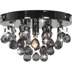 vidaXL Plafondlamp met smoky kralen rond G9 zwart