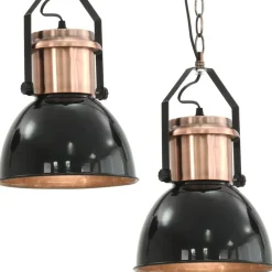 vidaXL Plafondlampen 2 st rond E27 zwart