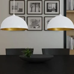 vidaXL Plafondlampen in hoogte verstelbaar halfrond wit 2 st
