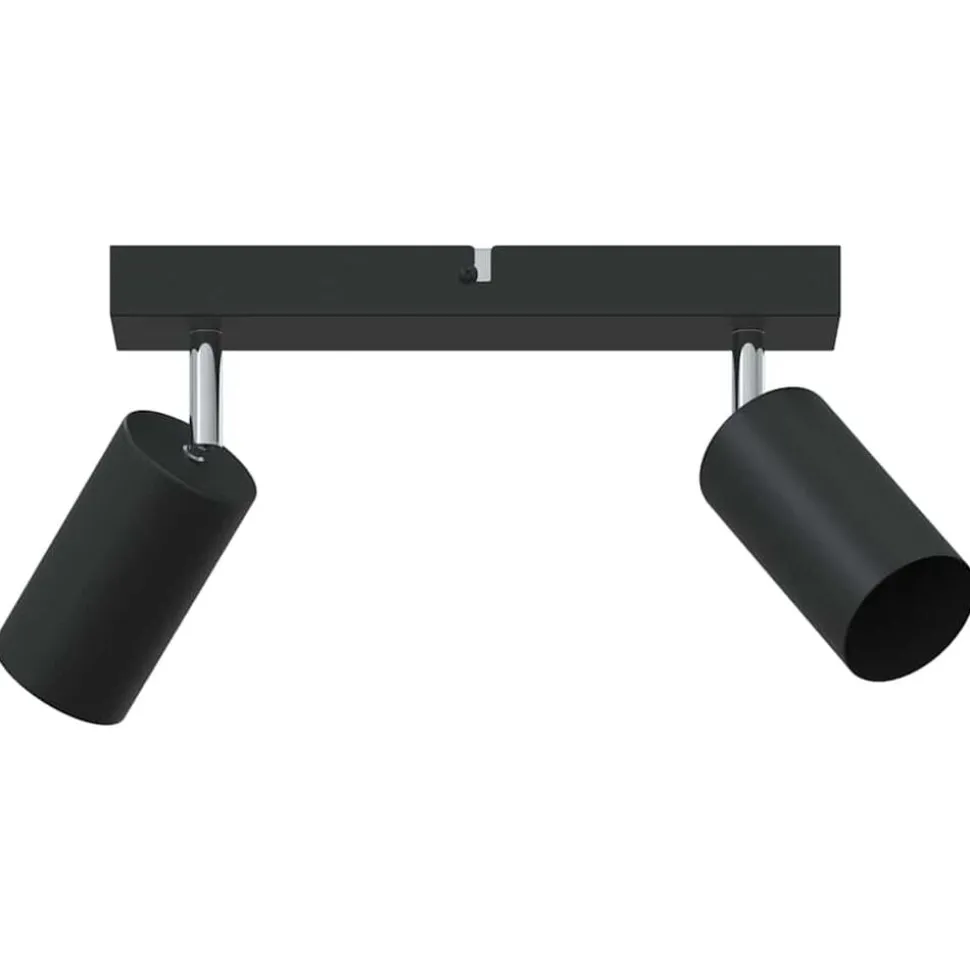 vidaXL Plafondspot met schijnwerpers Zwart 26 x 6 x 16 cm Metaal