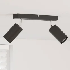 vidaXL Plafondspot met schijnwerpers Zwart 26 x 6 x 16 cm Metaal