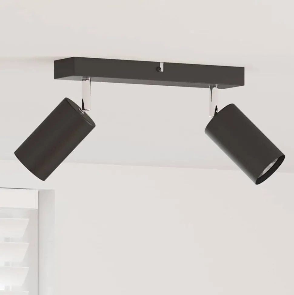 vidaXL Plafondspot met schijnwerpers Zwart 26 x 6 x 16 cm Metaal
