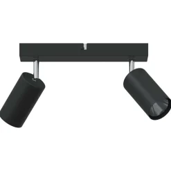 vidaXL Plafondspot met schijnwerpers Zwart 26 x 6 x 16 cm Metaal