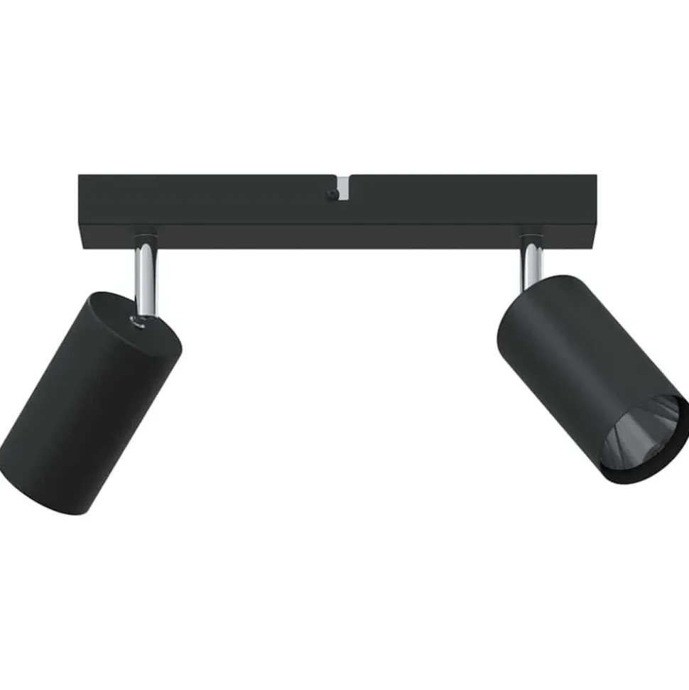 vidaXL Plafondspot met schijnwerpers Zwart 26 x 6 x 16 cm Metaal