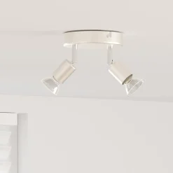 vidaXL Plafondspot met schijnwerpers Nikkel 12 x 8 cm Staal