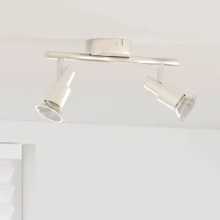 vidaXL Plafondspot met schijnwerpers Nikkel 25,5 x 8 x 11 cm Staal