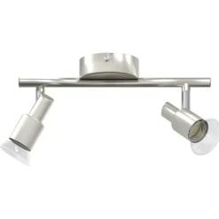 vidaXL Plafondspot met schijnwerpers Nikkel 25,5 x 8 x 11 cm Staal