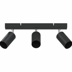 vidaXL Plafondspot met schijnwerpers Zwart 38 x 6 x 16 cm Metaal