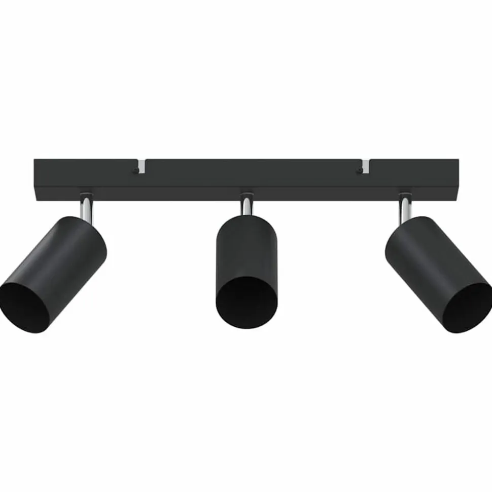 vidaXL Plafondspot met schijnwerpers Zwart 38 x 6 x 16 cm Metaal
