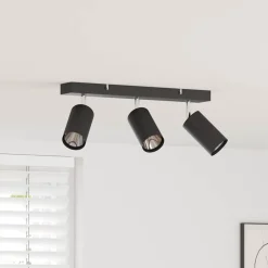 vidaXL Plafondspot met schijnwerpers Zwart 38 x 6 x 16 cm Metaal