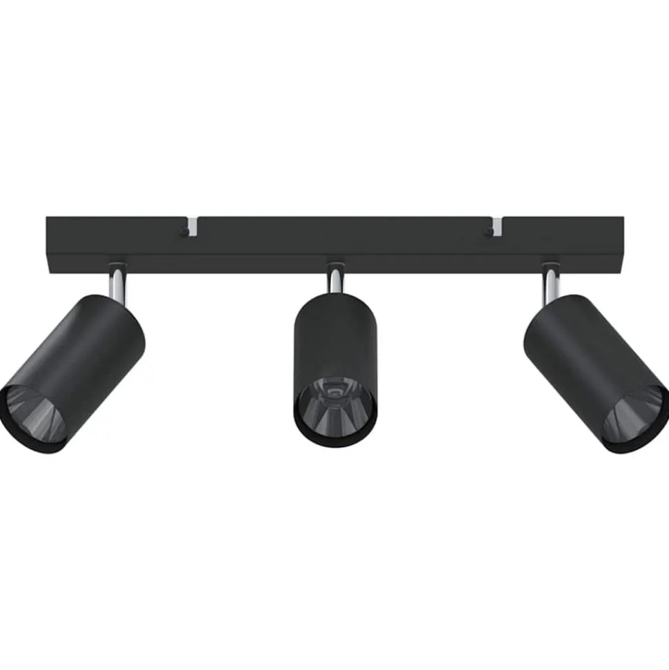 vidaXL Plafondspot met schijnwerpers Zwart 38 x 6 x 16 cm Metaal
