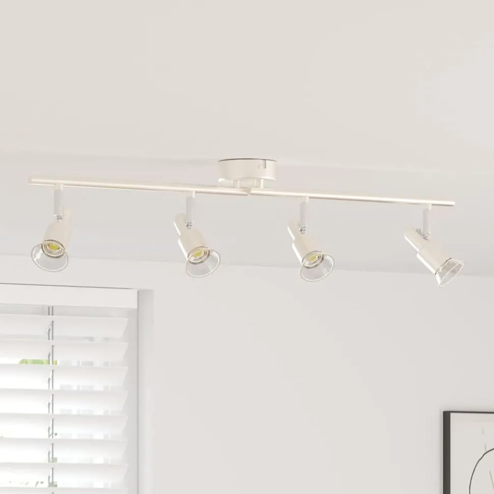 vidaXL Plafondspot met schijnwerpers Nikkel 70 x 9 x 12,5 cm Staal
